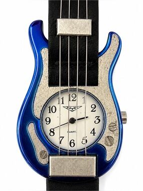 Vintage 2001 ZQ original Blue Guitar-Shaped Quartz Watch Japan Movt